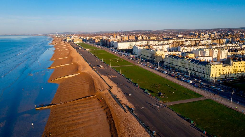An aerial view of Hove Lawns.